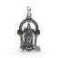 Front view of the 925 silver Murugan pendant showing Lord Kartikeya holding his divine Vel weapon.
