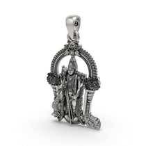 Backside of the hollow 925 silver Murugan pendant, showcasing the lightweight design for comfortable daily wear.