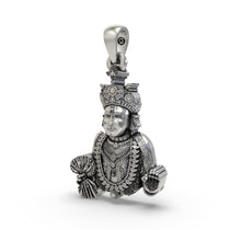 A side profile view of the 925 sterling silver Swaminarayan locket, highlighting its lightweight hollow back design.