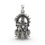 Front view of the 925 silver Vishvakarman pendant showing the intricate engraving of the divine architect god.