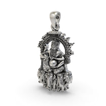 Side profile of the 925 silver Vishvakarman pendant, showing its thickness and the sturdy bail for a chain.
