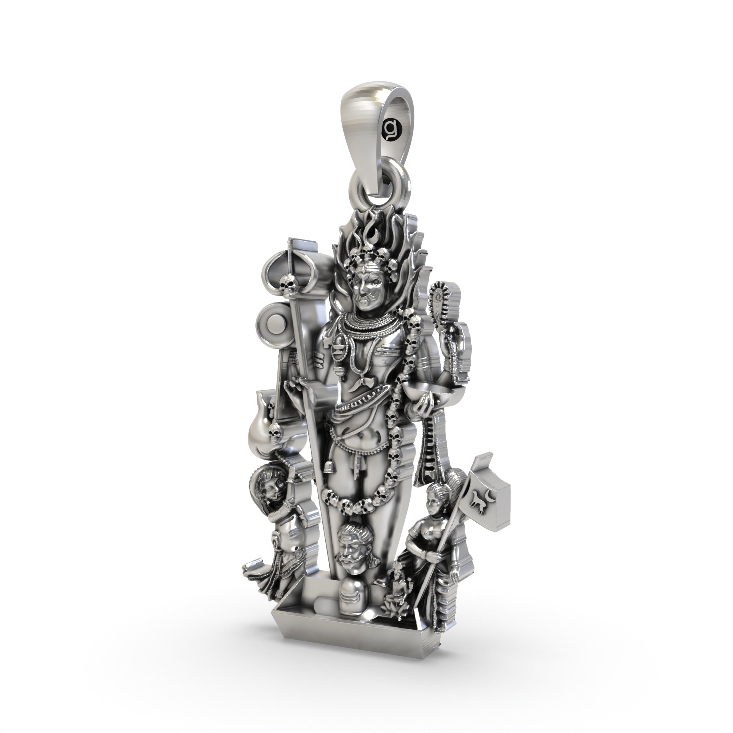 925 Silver Kaal Bhairav Pendant – Fierce Form of Shiva | Kalabhairava Protective Amulet for Tantra & Devotion Secondary image