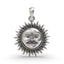 Front view of the 925 Sterling Silver Surya Dev Pendant, showing the Sun God on his chariot with an oxidized finish.