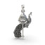 Front view of the 925 silver Vel with Peacock pendant, showcasing its detailed craftsmanship and sacred design.