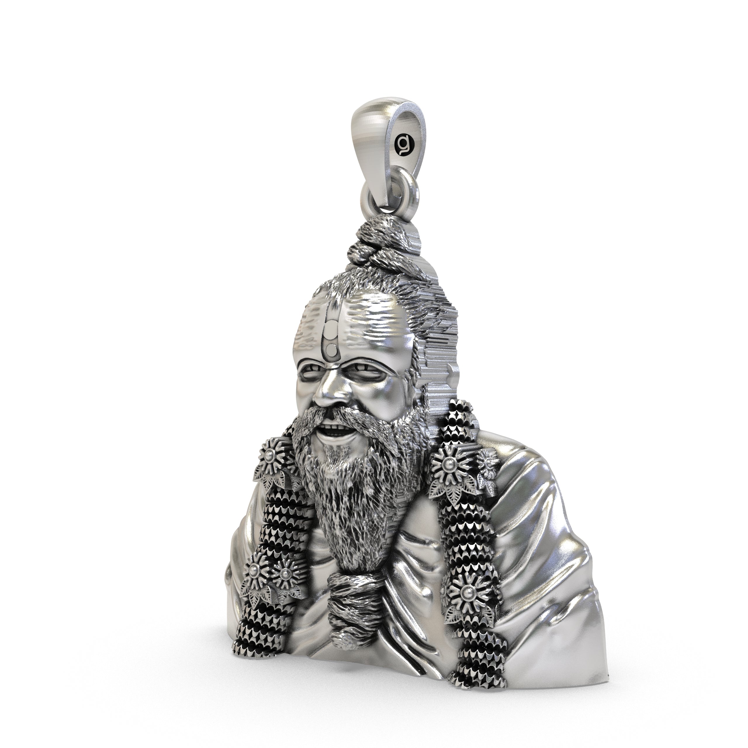 925 Silver Premanand Ji Maharaj Pendant – Spiritual Devotion & Blessings | Hindu Guru Locket Secondary image