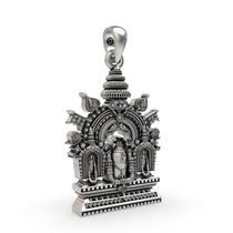 A close-up of the 925 silver Shivling pendant, detailing the texture and craftsmanship of the oxidized Lord Shiva Lingam.