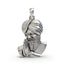 Front view of the 925 silver Baba Gurinder Singh Ji pendant with intricate details and an oxidized finish.