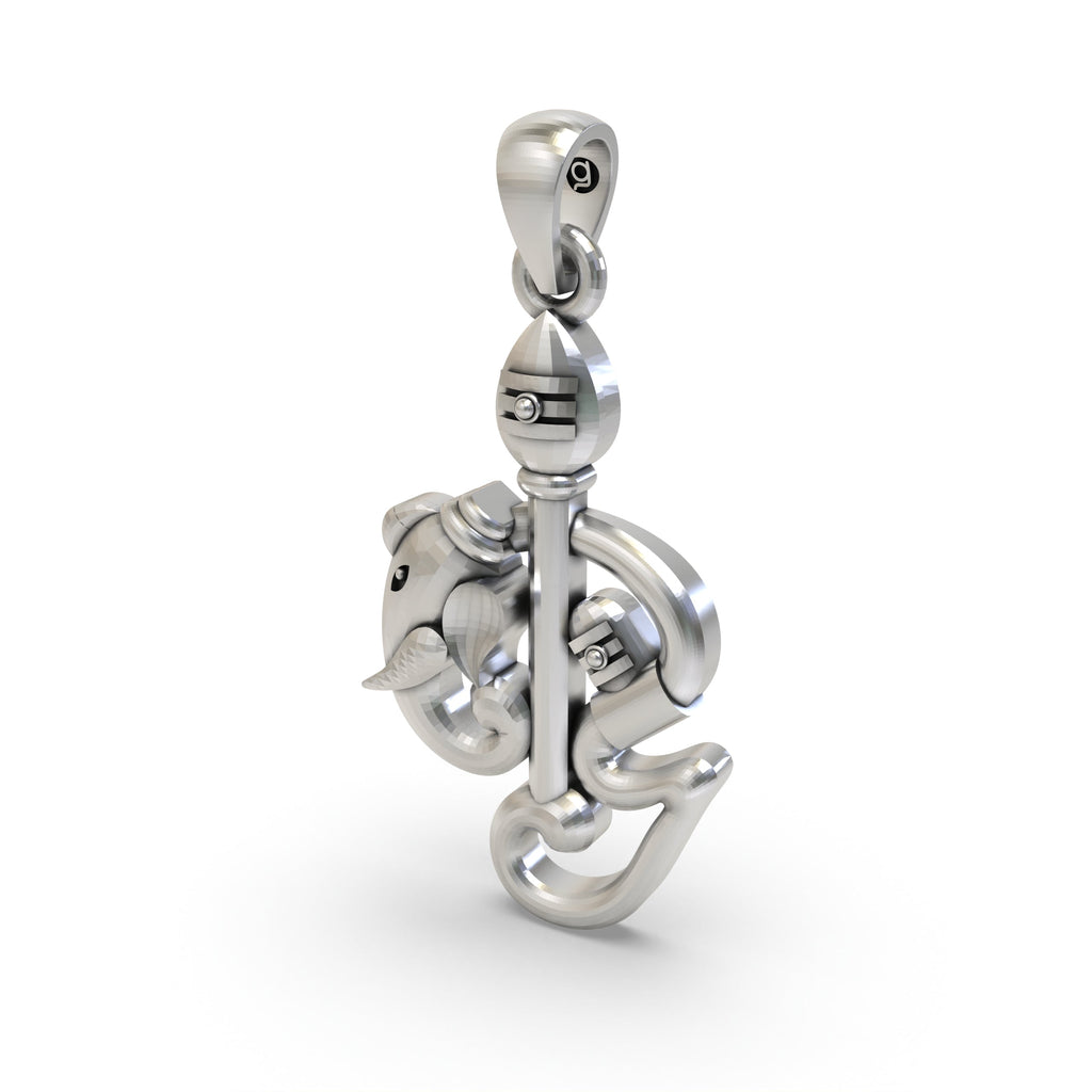 Side profile of the Murugan Vel pendant in 925 silver, showing its dimensions and elegant spiritual form.