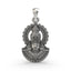 Front view of the detailed 925 silver Khatu Shyam Ji pendant, showcasing the divine Lord Shyam Baba's face.