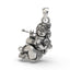 Front view of the 925 sterling silver Bal Gopal pendant, showing baby Krishna holding a ladoo with an oxidized finish.