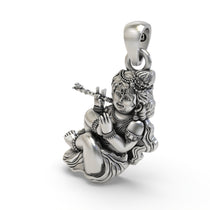 Back view of the lightweight 925 silver Bal Gopal locket, revealing the hollow design for comfortable daily wear.