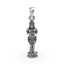 Front view of the detailed 925 sterling silver Hanumanji pendant, showing his powerful form holding a mace.