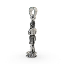 Close-up of the Hanumanji pendant in 925 silver, showcasing the antique oxidized finish on the sacred jewelry.