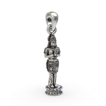 Side profile of the divine Hanumanji silver pendant, revealing the depth and dimension of the handcrafted design.