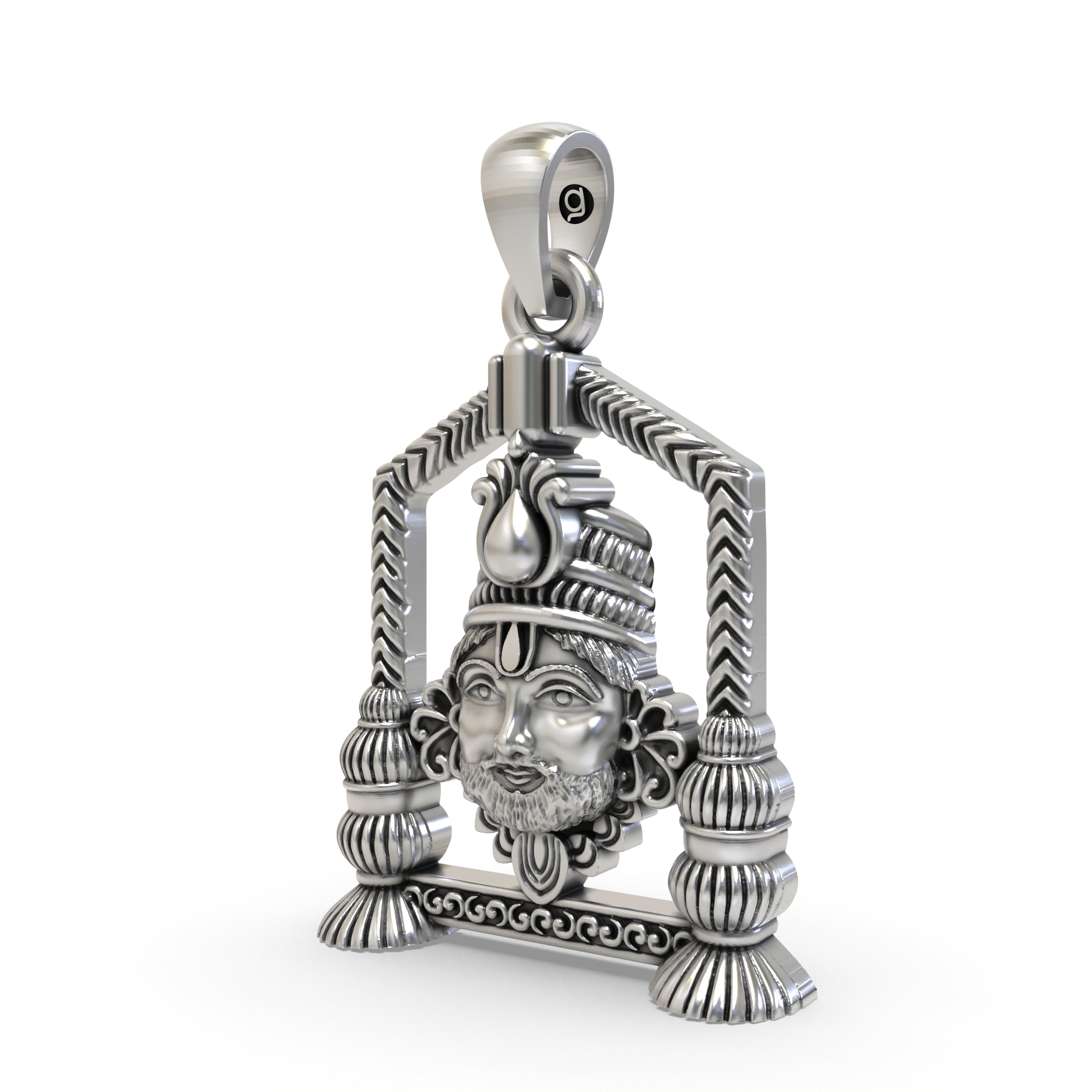 Khatu Shyam Ji Face Pendant in 925 Silver | Spiritual Jewelry for Devotees Secondary image