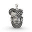 Front view of the handmade 925 silver Khatu Shyam pendant, showing the serene face of the Hindu deity.