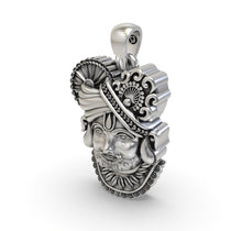 Reverse side of the Khatu Shyam pendant, showcasing the hollow design for lightweight comfort in 925 silver.