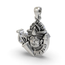 Rear view of the Khatu Shyam Ji pendant showing the hollow back design for lightweight comfort, made from 925 silver.