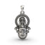 Front view of the handcrafted 925 silver Khatu Shyam face pendant, showing the serene expression and detailed craftsmanship.