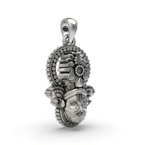 Side profile of the 925 sterling silver Khatu Shyam Baba face pendant, showcasing its dimensions and lightweight hollow back.