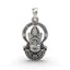 Front view of the handcrafted 925 silver Shyam Baba face pendant, showing its calm and compassionate expression.