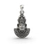 Front view of the oxidized 925 sterling silver Khatu Shyam Ji face pendant, showcasing its detailed craftsmanship.