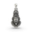 Front view of the intricately carved 925 silver Khatu Shyam Ji face pendant, showcasing its divine expression and detail.