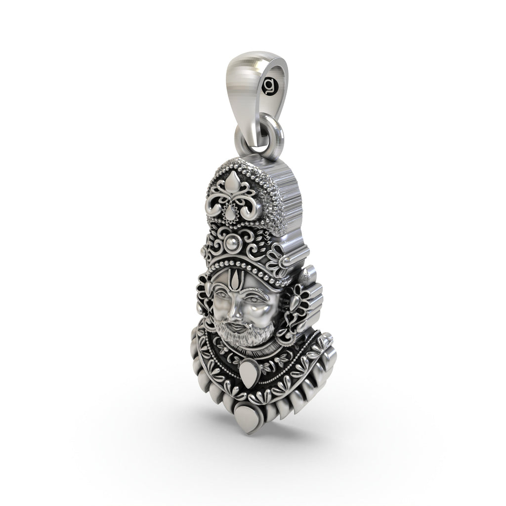 The lightweight Khatu Shyam Ji pendant in pure 925 silver, a spiritual and elegant accessory for daily devotion.