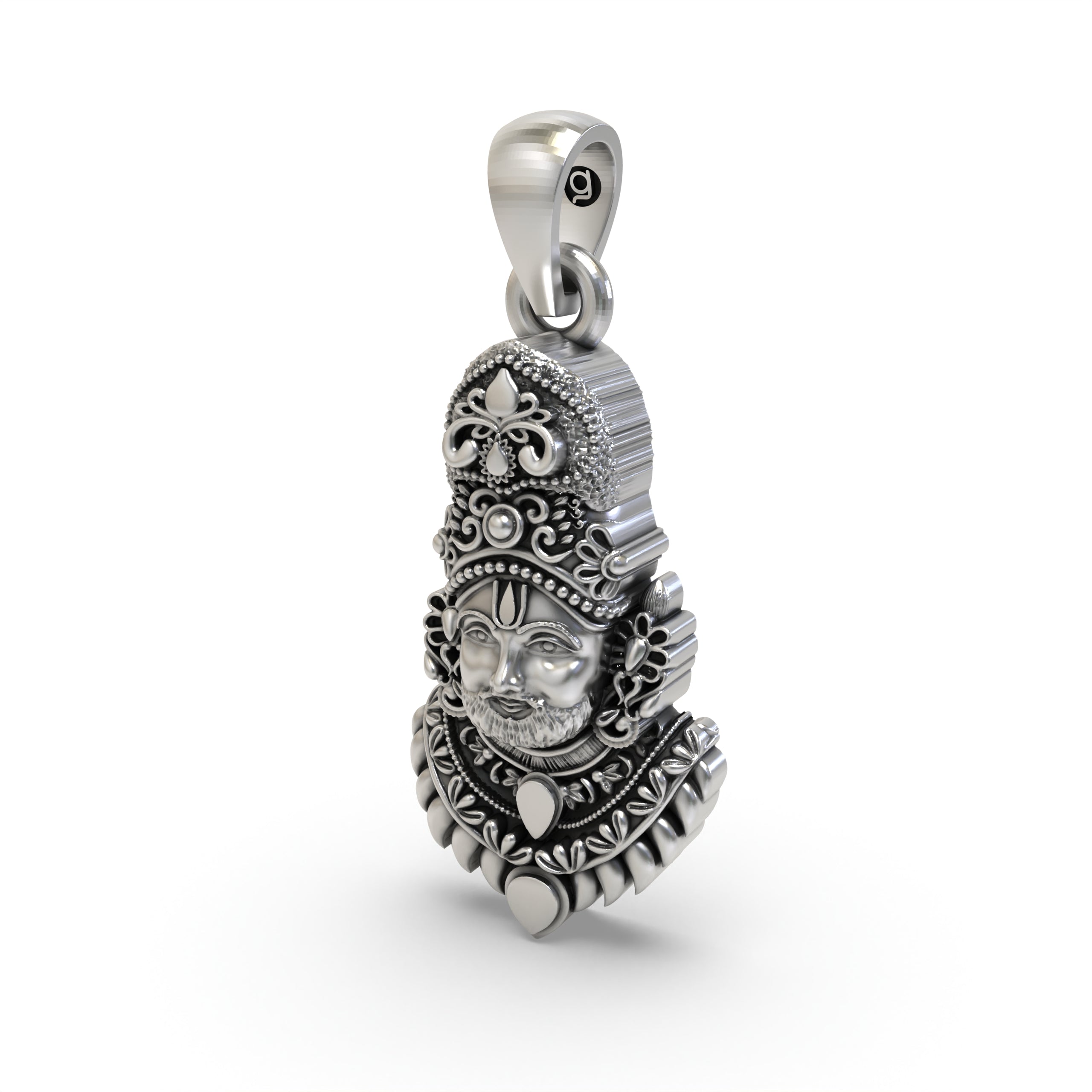 The lightweight Khatu Shyam Ji pendant in pure 925 silver, a spiritual and elegant accessory for daily devotion.