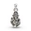 Front view of a handcrafted Ganpati Bapa pendant in oxidized 925 sterling silver, showing the detailed face of Lord Ganesh.