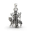 Front view of the intricately detailed Durga Maa pendant in oxidized 925 sterling silver, showing her serene face.