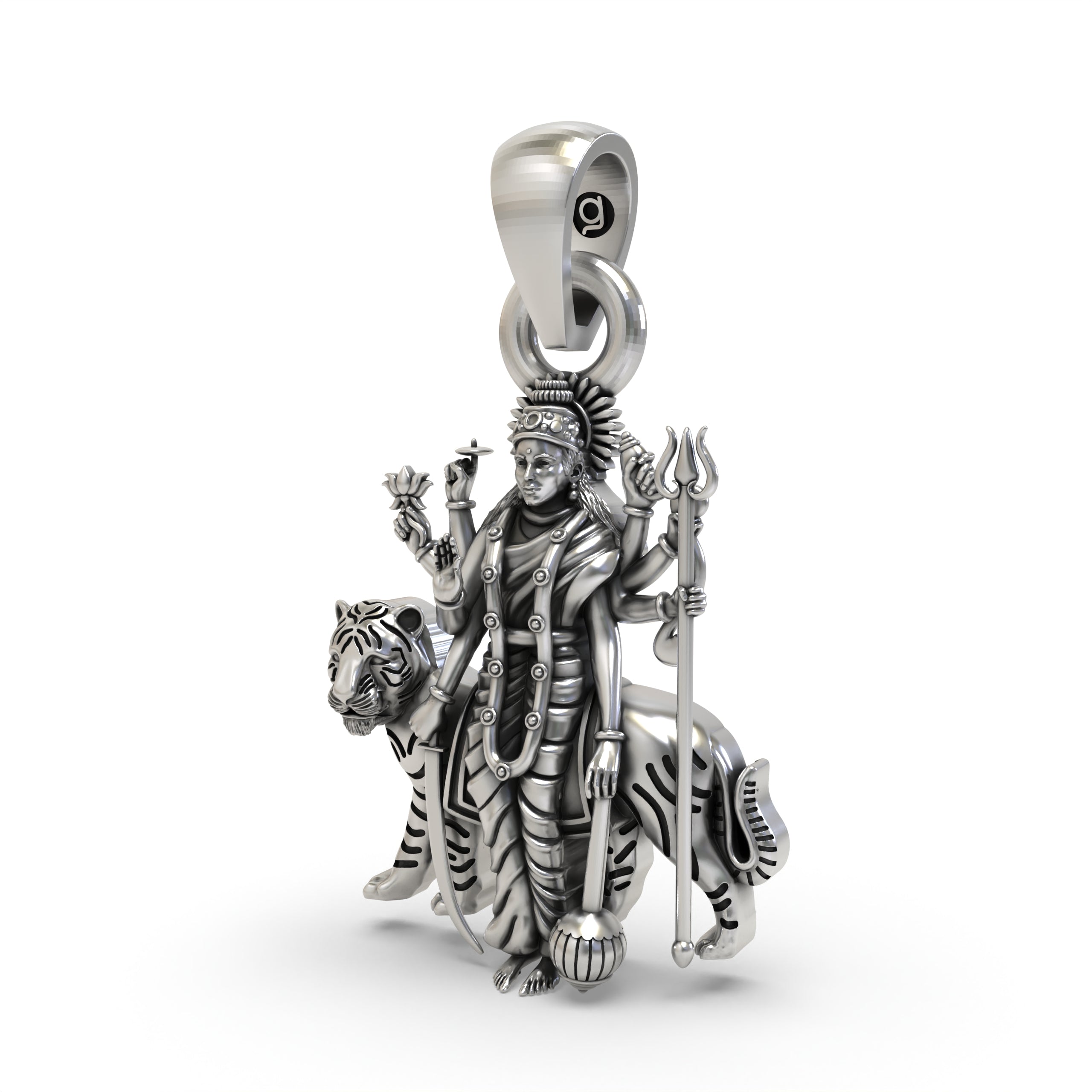 Durga Maa Pendant in Pure 925 Silver | Powerful Divine Goddess Jewelry for Strength & Protection Secondary image