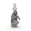 Front view of the handcrafted 925 silver Radha Krishna pendant showing the divine couple with an oxidized finish.