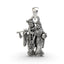Front view of the detailed Radha Krishna 925 silver pendant showcasing the divine couple in an oxidized finish.