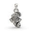 A detailed front view of the Ganesha Face 925 Silver Pendant, showcasing the intricate carvings and serene expression.