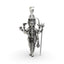 Front view of the handcrafted 925 silver Guru Dattatreya pendant showing the three faces of the Tridev avatar.