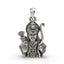 Front view of the handcrafted 925 silver Lord Ram pendant, showcasing the detailed oxidized form of Shri Ram.