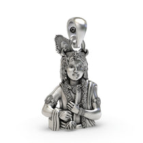 Handmade Lord Krishna pendant in 925 sterling silver, showcasing its lightweight hollow back design for daily wear.