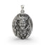 Front view of the Kashi Kaal Bhairav pendant in 925 silver, showing the fierce deity form of Lord Shiva.