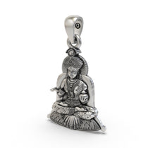 The 925 silver Annapurna Devi pendant for men and women, shown in full to display its size and devotional aesthetic.