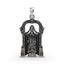 Front view of the 925 silver Tirupati Balaji pendant with Goddess Laxmi, showcasing the intricate oxidized finish.