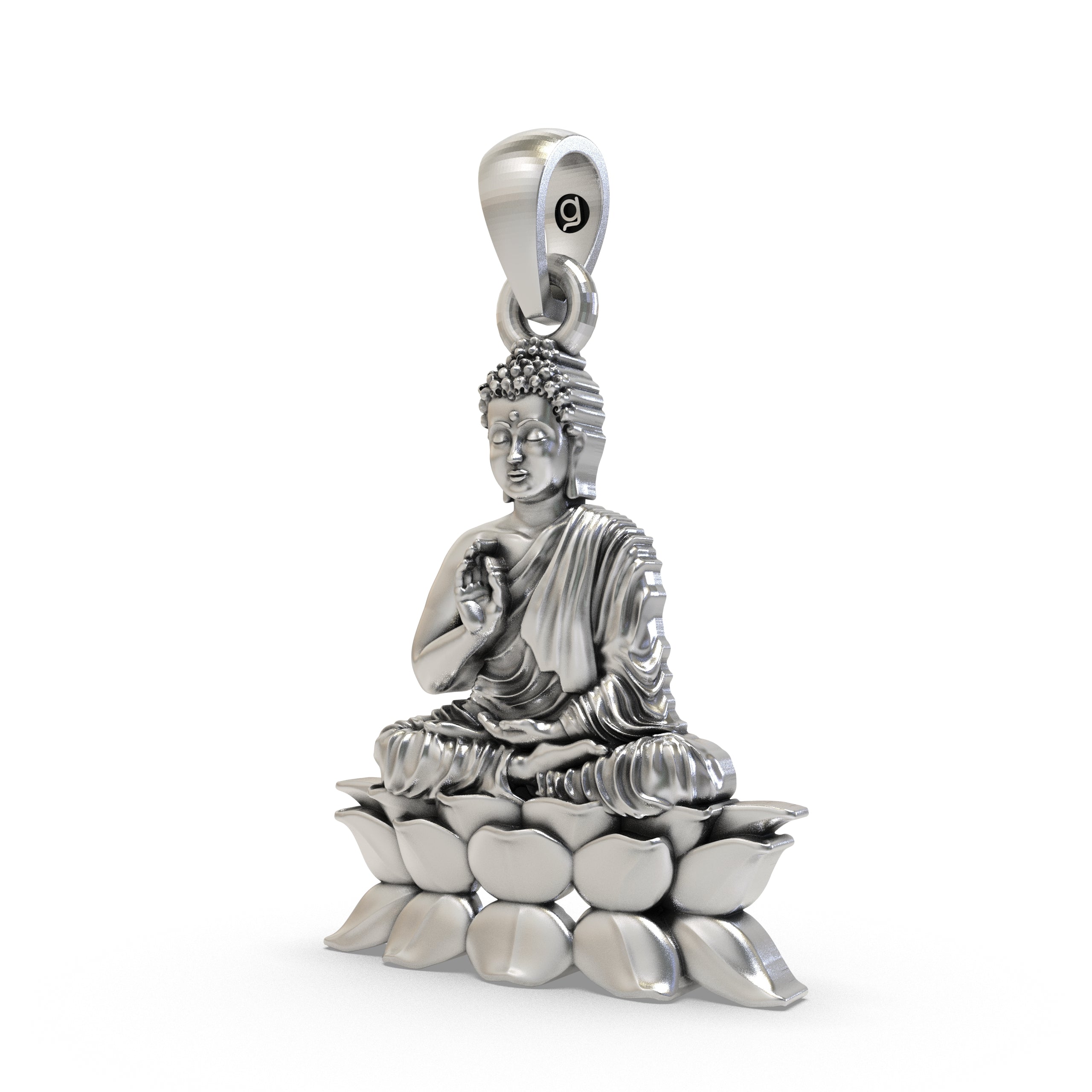 925 Silver Buddha on Lotus Pendant | Peaceful Meditation Jewelry | Buddhist Lotus Necklace for Men & Women | Handmade Spiritual Zen Charm | Sterling Silver Buddha Locket Secondary image