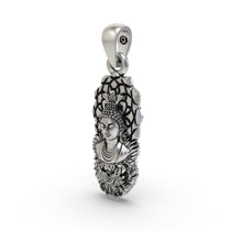 The oxidized 925 Silver Buddha Pendant by Alankar, a spiritual Zen charm accessory for men and women.