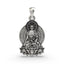 Front view of the 925 silver Buddha on Lotus pendant, showing the detailed oxidized finish and serene expression.