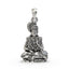 Front view of the 925 silver Swaminarayan pendant featuring the Akshar Purushottam murti with an oxidized finish.
