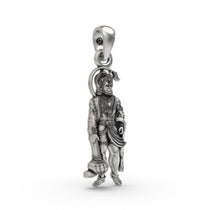 Close-up detail of the Bajrangbali locket, showing the intricate craftsmanship and antique oxidized finish.