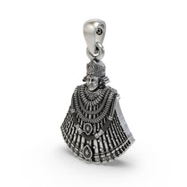The Khatu Shyam Ji spiritual pendant in 925 silver, showing its lightweight hollow back design for comfortable wear.