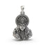 Front view of the handcrafted 925 silver Krishna face pendant showing serene facial details and an oxidized finish.