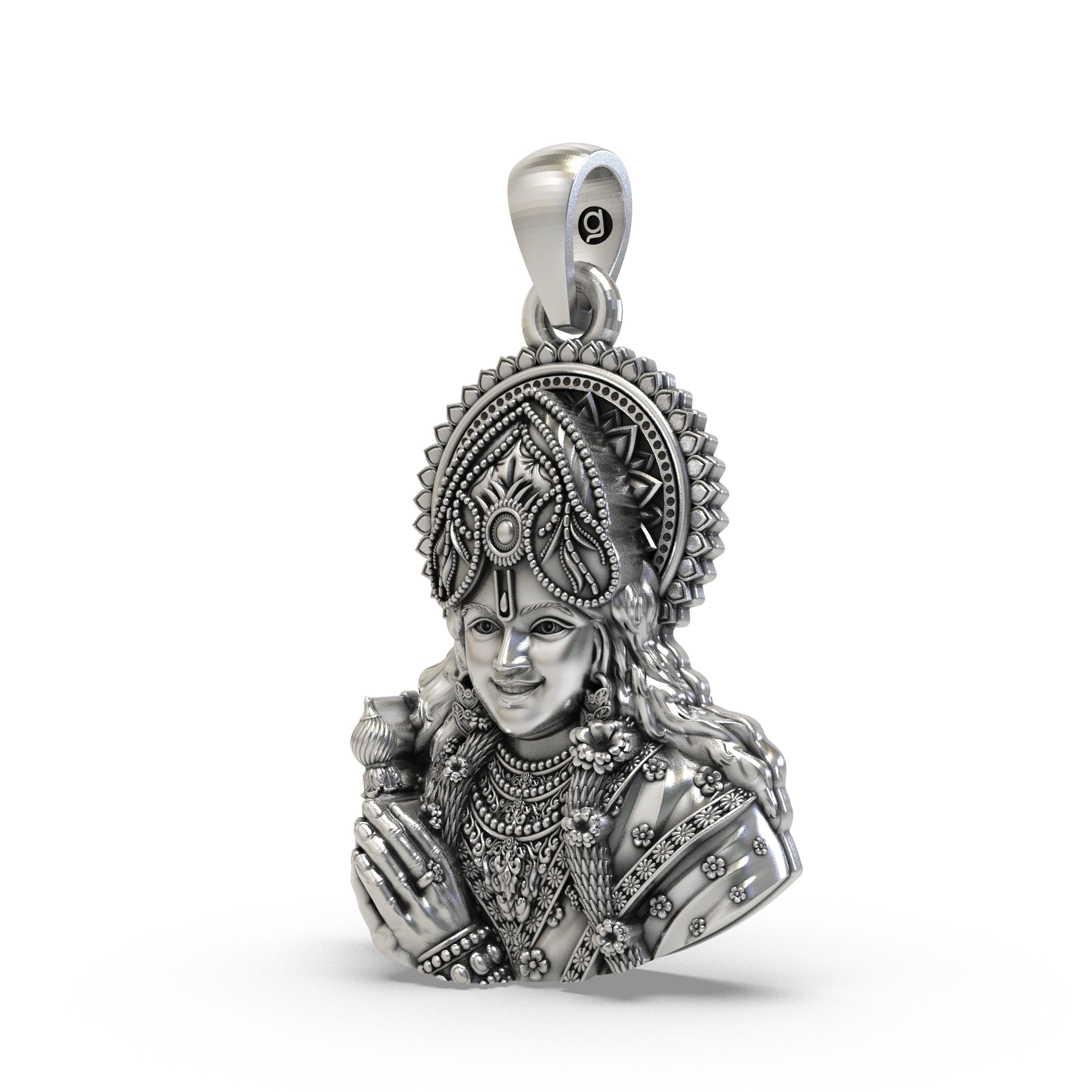 925 Silver Krishna Face Pendant | Shree Krishna Jewelry for Devotees | Hindu God Pendant for Men & Women | Spiritual Necklace Gift Secondary image