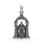 Front view of the 925 silver Padmavathi Devi pendant showing intricate South Indian temple style craftsmanship.